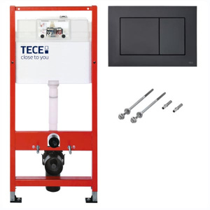 Система инсталляции для унитаза TECEbase kit c кнопкой 9240407 и унитазом Roxen Cube Bidet 530135-01X с функцией биде