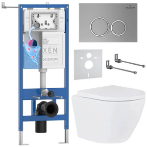 Комплект инсталляции 6 в 1 Roxen StounFix Dual Fresh 530326 с аромадозатором, сатин (хром матовый)