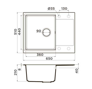 Кухонная мойка Omoikiri Daisen 65T, 65х51, leningrad grey