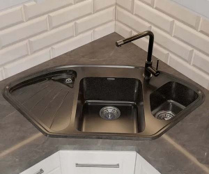 Кухонная мойка GranFest Corner C-1040E, 104х56, серый
