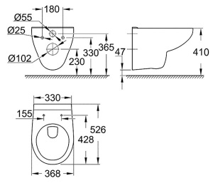 Подвесной унитаз Grohe Bau Ceramic 39491000, белый
