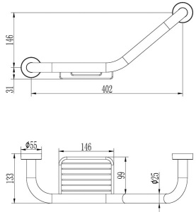 Поручень Ledeme L3519 с мыльницей