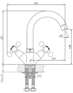 Смеситель для умывальника Haiba HB1219