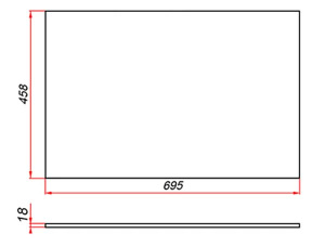 Столешница ЗОВ Белая CLDSP18W695458 (без выреза)