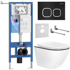 Комплект инсталляции 6 в 1 Roxen StounFix Dual Fresh 964681 с аромадозатором, черный матовый