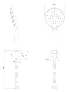 Душевая лейка со шлангом Bravat D2122CP-ENG