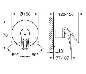 Смеситель встраиваемый Grohe Eurostyle Solid 24048003 (1 функция)