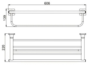 Полка для полотенец с держателем Rose RG1508H