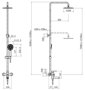 Душевая стойка Fashun A52401N-8A