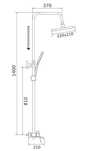 Душевая стойка Shevanik S4136H / S4136T, черный матовый