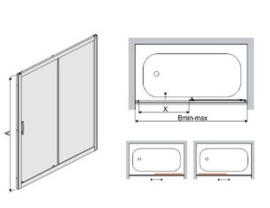 Душевая шторка на ванну RGW Screens SC-42 стеклянная, 180х150, прозрачный