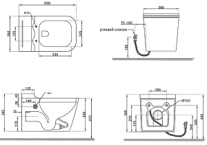 Подвесной унитаз Cerutti Maiella Aria Pulse CT10191 с импульсным смывом