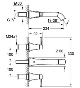 Смеситель встраиваемый Grohe Grandera 20415000, хром