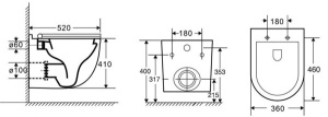 Подвесной унитаз OWL Eld Cirkel-H OWLT190101 с крышкой SoftClose