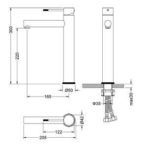 Смеситель для умывальника Timo Saona 2311/18F