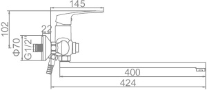 Смеситель для ванны Ledeme H72 L2272