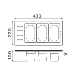 Коландер для кухонной мойки Omoikiri DC-02-3-LG