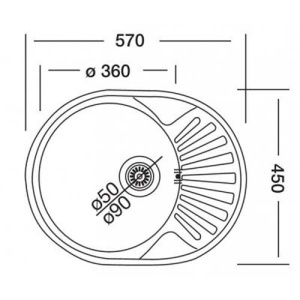 Кухонная мойка Kromevye Rondo EC 257 D/EХ 157 D, 57х45 толщина стали 0.6, декор