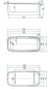 Акриловая ванна Allen Brau Infinity 3 2.21003.20/PWM / 2.21003.21/PWM, 170х78, белый матовый