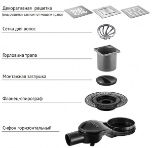 Душевой трап Berges Wasserhaus Platz Antik золотой глянцевый, 10х10 см