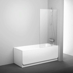Душевая шторка на ванну Ravak Pivot PVS1 профиль белый, 80х140, Transparent