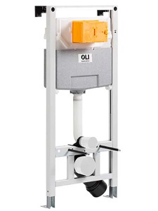 Система инсталляции OLI 120 885052 + клавиша смыва Slim Inox 888565 / 888561, белое золото