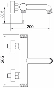 Смеситель для ванны Hansen HL30098-P