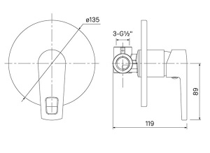 Смеситель встраиваемый Iddis Runo RUNSB00i66 (1 выход)