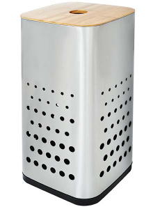 Корзина для белья WeltWasser WW Lety MT, 35 л, матовая сталь