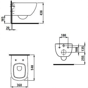 Подвесной унитаз Laufen Palomba 8.2080.1.400.000.1 LCC, белый