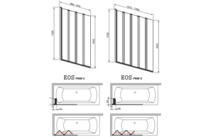 Душевая шторка на ванну Radaway Eos PNW, 85х150, прозрачный
