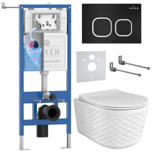 Комплект инсталляции 6 в 1 Roxen StounFix Dual Fresh 979015 с аромадозатором, черный матовый