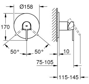Смеситель встраиваемый Grohe Plus 24059003 / 24059DC3 (1 функция)