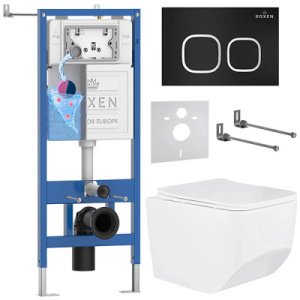 Комплект инсталляции 6 в 1 Roxen StounFix Dual Fresh 545698 с аромадозатором, черный матовый