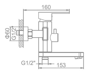 Смеситель для ванны Ledeme L73216