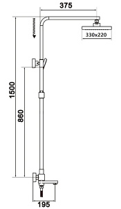 Душевая стойка Rose R1056