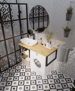 Столешница 1Marka Grunge Loft дуб вотан 120 под стиральную машину