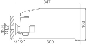 Смеситель для ванны Ledeme L2237