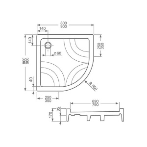 Душевой поддон Roth (Roltechnik) HAWAII-P R55, 80х80