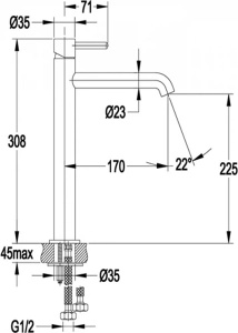 Смеситель для умывальника Hansberge H2031BR