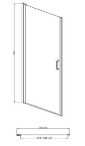 Душевая дверь Adema NAP-80 тонированная