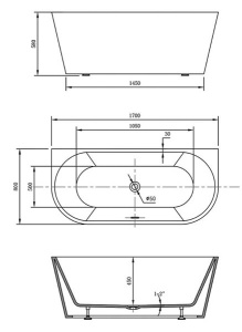 Акриловая ванна Vincea VBT-421-1700MB