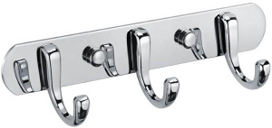 Планка с крючками Fixsen FX-1713 / FX-1714 / FX-1715 / FX-1716, 18 см 3 крючка, хром