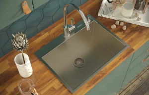 Кухонная мойка Arfeka Eco AR 60 Satin со смесителем и дозатором
