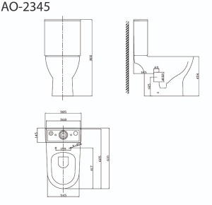 Напольный унитаз Triton-Pro Astro AO-2345, белый