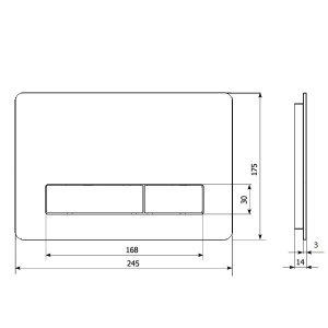 Кнопка для инсталляции KK POL Metal Slim 350/PSM/006-00-00