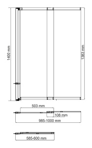 Душевая шторка на ванну Wasserkraft Main 41S02-100 WasserSchutz, 100х140, прозрачный