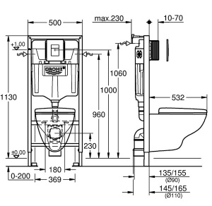 Комплект инсталляции Grohe Solido 4 в 1 с подвесным унитазом Lecico 39467000