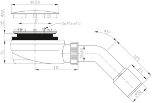 Сифон для душевого поддона Radaway R510 с гидрозатвором
