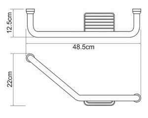 Поручень Wasserkraft K-1077Right / K-1077Left с мыльницей